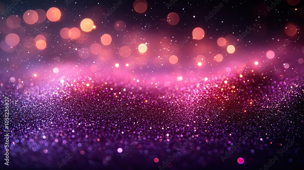 Poster sparkling purple glitter background against black backdrop, creating glamorous effect.image