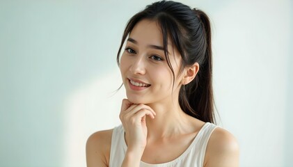 Fototapeta premium a woman with clear skin