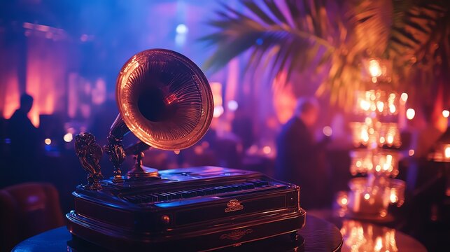 Vintage vibes a nostalgic evening with a classic gramophone