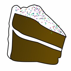 illustration of a slice chocolate cake