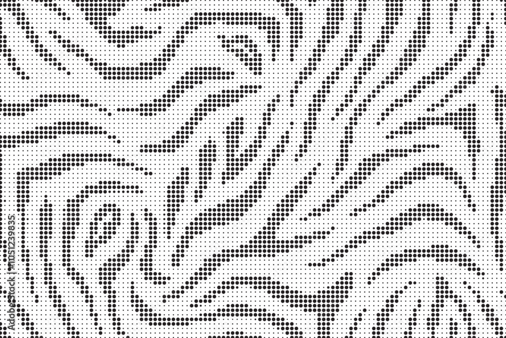 Poster Halftone trendy zebra skin pattern background vector. Animal fur dotted vector background. Abstract seamless zebra stripe pattern.
