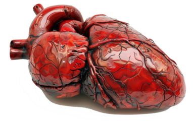 Model simulation heart blood vessels transparent background