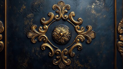 stylish design featuring gold borders and spirals, creating an elegant backdrop.stock photo