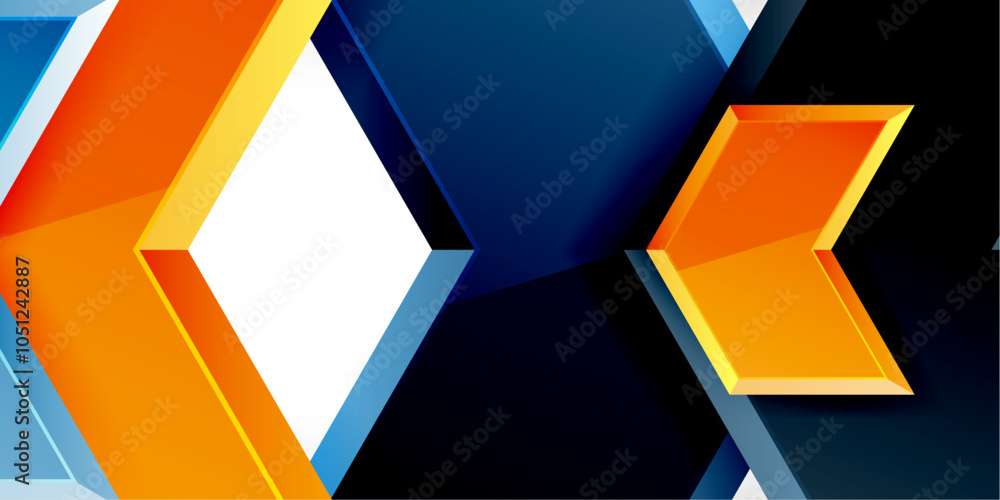 Poster vector 3d arrow techno design template