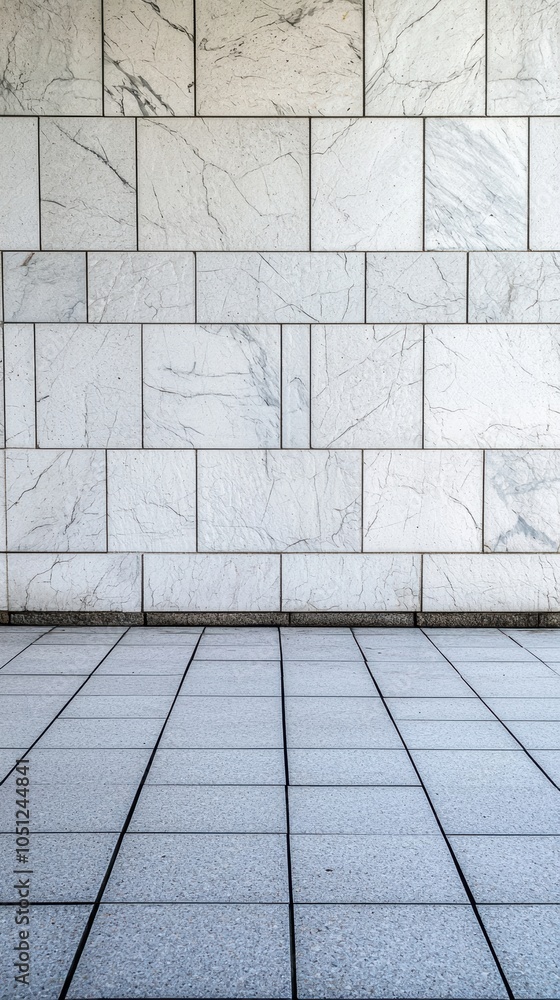 Poster a white wall with a brick pattern and a large empty space in the middle