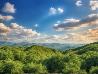 Obraz premium Mountains and fields