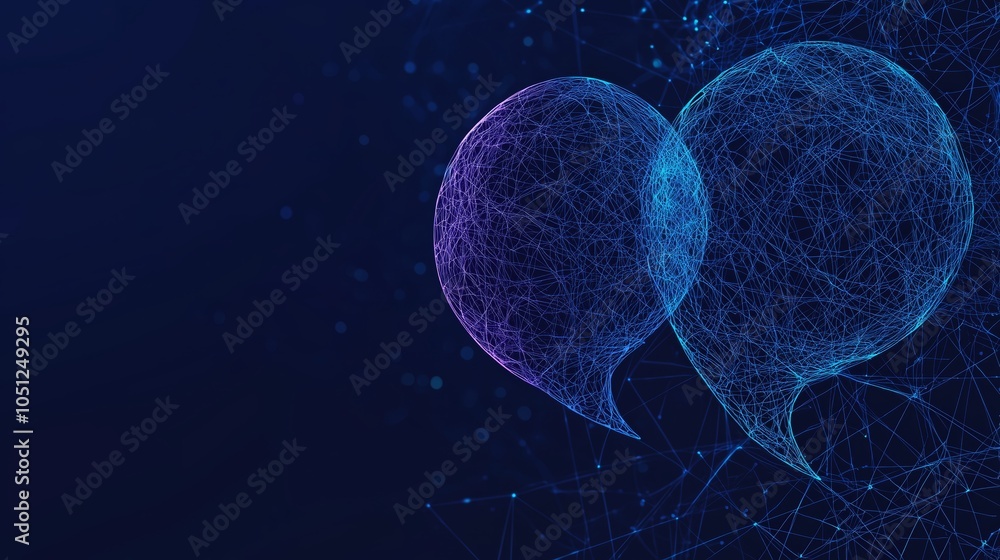 Poster intersecting speech bubbles in abstract design