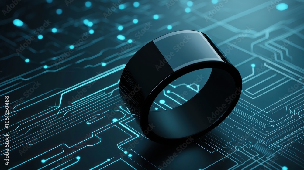 Aufkleber blank mockup of a smart ring device with high-quality for innovative technology display and design p