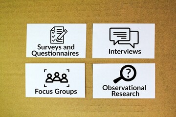 What are the 4 main primary research methods? Surveys and Questionnaires, Interviews, Focus Groups...