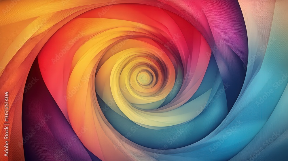 Poster a dynamic spiral background featuring colorful swirling patterns in bright hues