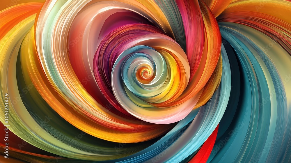 Poster a dynamic spiral background featuring colorful swirling patterns in bright hues