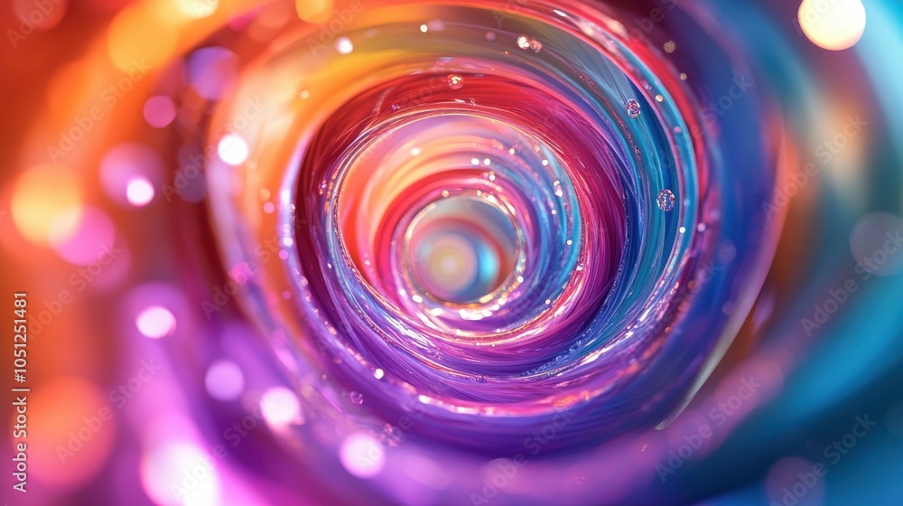 Poster a dynamic spiral background featuring colorful swirling patterns in bright hues