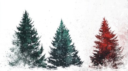 Obraz premium Multi-colored Trees in Snow