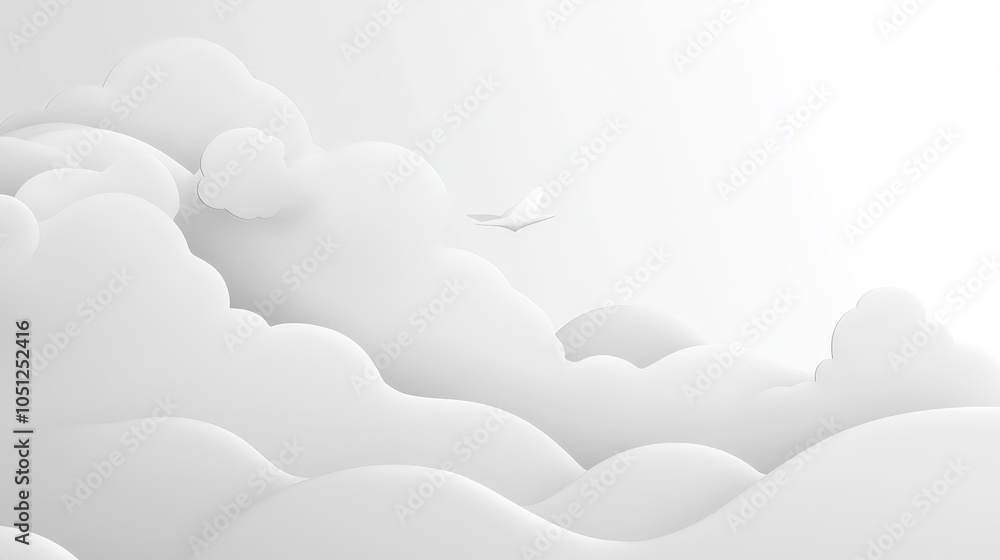 Poster a minimalist background depicting a soft cloudscape in muted colors.