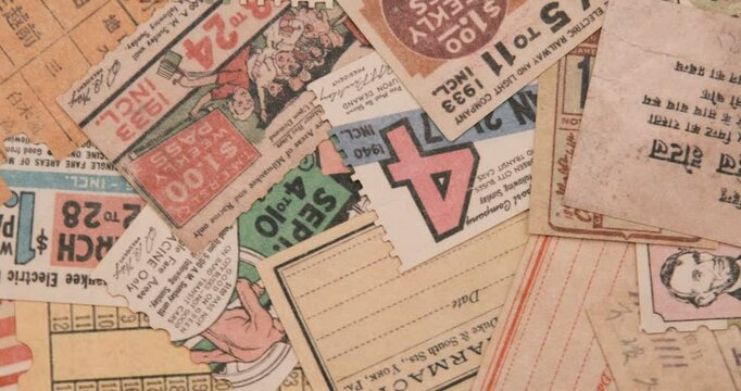 vintage tickets from around the world, theater, movie, concerts, transport, boarding passes, hotel reception cards and other documents