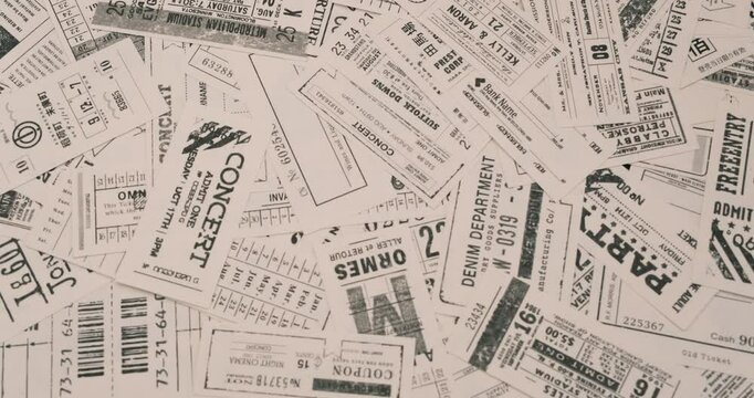 vintage tickets from around the world, theater, movie, concerts, transport, boarding passes, hotel reception cards and other documents