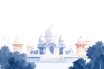 Obraz premium Taj Mahal Agra Watercolor Painting Artwork