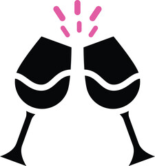 Glass Wining Sign Icon celebration 