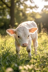 Obraz premium Baby Cow Grazing