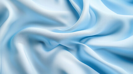 Obraz premium Light blue silk fabric with smooth folds and soft texture