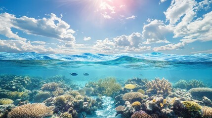 Naklejka premium Analyze the effects of climate change on underwater landscapes.