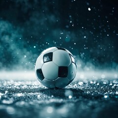 Fototapeta premium soccer ball on snow