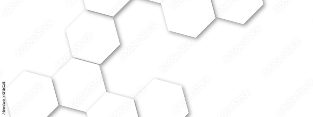 Poster abstract white hexagon pattern background. abstract hexagon technology design background. futuristic