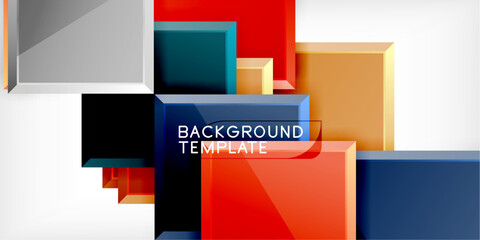 Square shape color abstract geometry. Vector Illustration For Wallpaper, Banner, Background, Card, Book Illustration, landing page