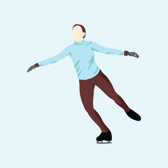 Ice Skater Simple Sport Vector