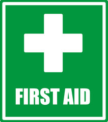 Obraz premium First aid symbol sign, vector illustration.