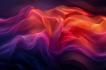 Obraz premium Abstract background with soft waves of blue, purple, and orange. AI generative.