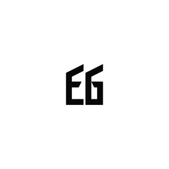 Fototapeta premium EG monogram logo design letter text name symbol monochrome logotype alphabet character simple logo