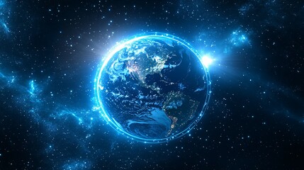 Obraz premium Earth Glow in the Cosmic Expanse