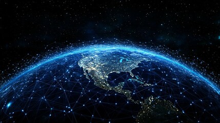 Obraz premium Digital Network Connecting the World