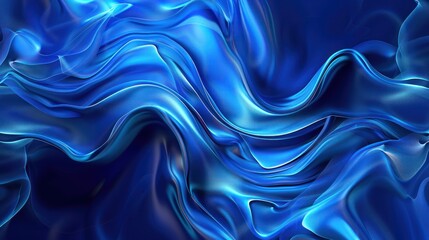 Abstract Blue Swirling Liquid