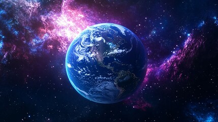 Obraz premium Earth in the Cosmos: A Cosmic Tapestry