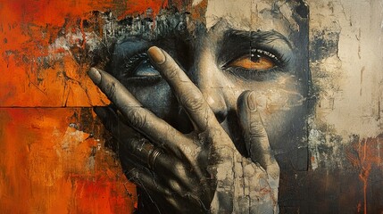 Abstract Portrait: A Hand Over the Eye, Unveiling Hidden Emotions