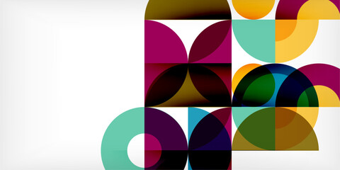 Obraz premium Colorful circle abstract background. Template for wallpaper, banner, presentation, background