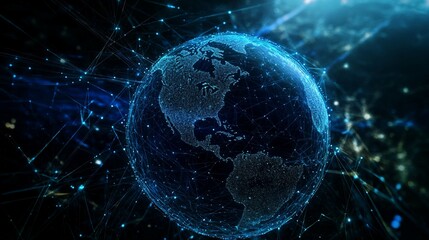 Obraz premium Digital Globe with Network Connections