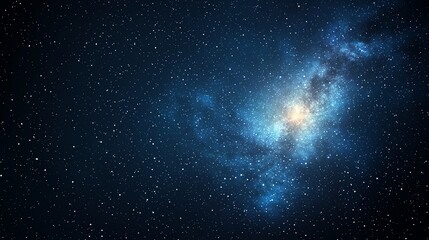 Naklejka premium A stunning view of a galaxy with vibrant stars and cosmic dust, showcasing the beauty of the universe's vastness.