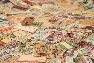 vintage tickets from around the world, theater, movie, concerts, transport, boarding passes, hotel reception cards and other documents