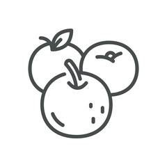 Bunch of Apples Icon. Simple Line Illustration of Multiple Apples, Representing Fresh Organic Fruit, Apple Picking and Healthy Produce.
