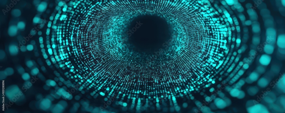 Aufkleber cyber breach visualized as a dark digital storm breaking a security net cyber warfare hacking breach