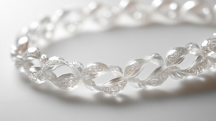 Obraz premium Close-up of a Silver Bracelet with Intricate Design