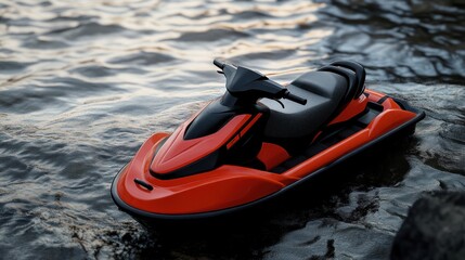Rescue Jet Ski - Jet ski equipped for rescue operations, featuring emergency gear in a rugged, ready-for-action setting.
