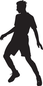 recommend clip art: A soccer player pose vector silhouette isolated white background