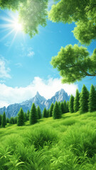 Fototapeta premium Mountains and fields