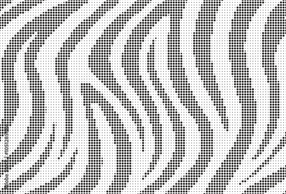 Aufkleber Halftone trendy zebra skin pattern background vector. Animal fur dotted vector background. Abstract seamless zebra stripe pattern.
