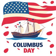 Columbus Day American Flag Ship