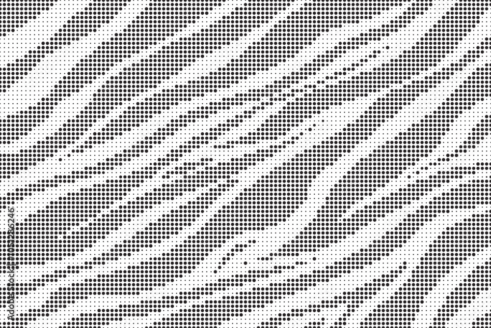 Aufkleber Halftone trendy zebra skin pattern background vector. Animal fur dotted vector background. Abstract seamless zebra stripe pattern.